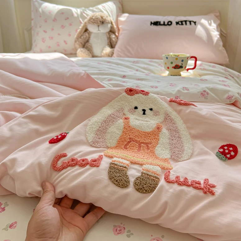 夏季卡通单人毛巾绣夏凉被四件套儿童空调被单件学生薄款被子