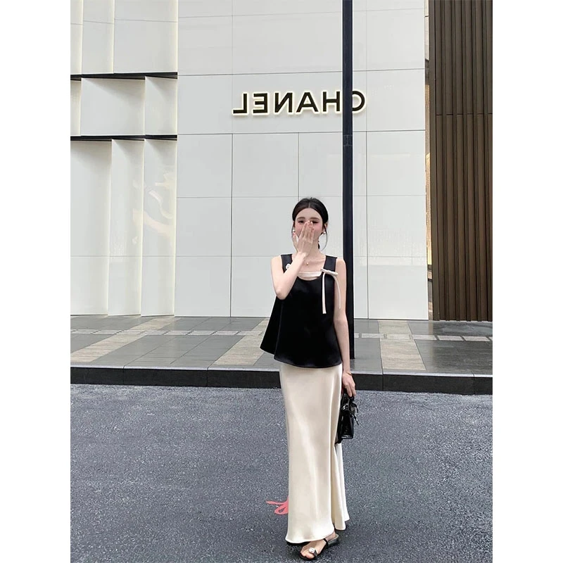 夏日穿搭一整套2025韩系风格小香风绝美轻奢高级感半身裙子套装女