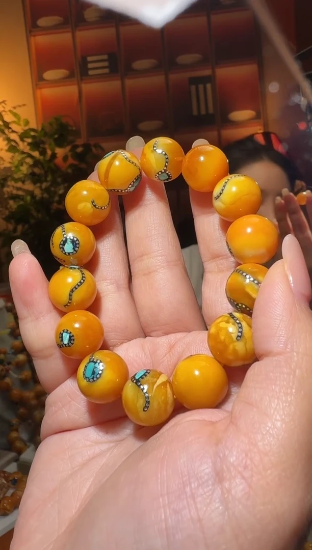 蜜蜡颈饰未镶嵌1776天然蜜蜡珠宝奇石全都保真