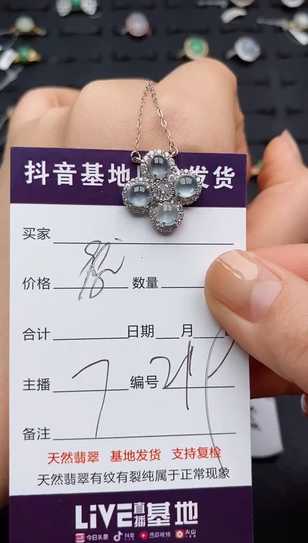 翡翠银S925镶嵌颈饰...........