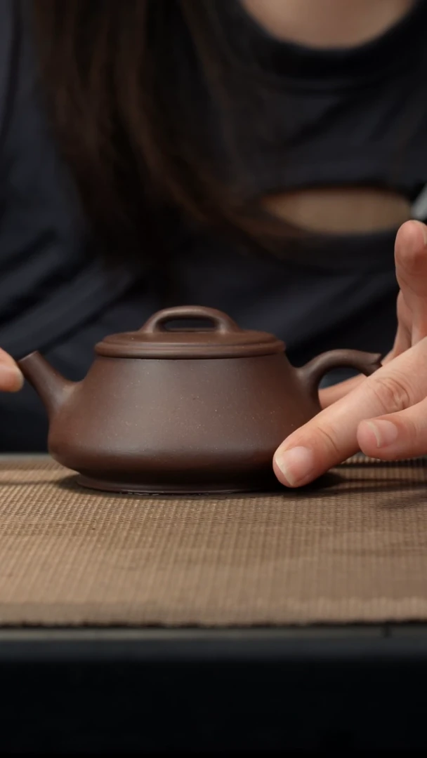 茶壶紫砂紫泥梨皮石瓢160cc