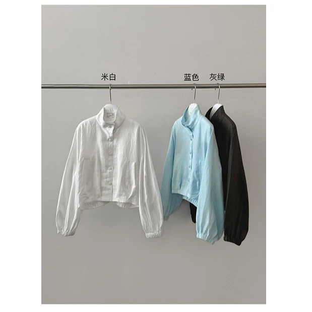 【N退N换】小个子偏爱廓形连肩袖短外套女透气吸湿长袖上衣 00756