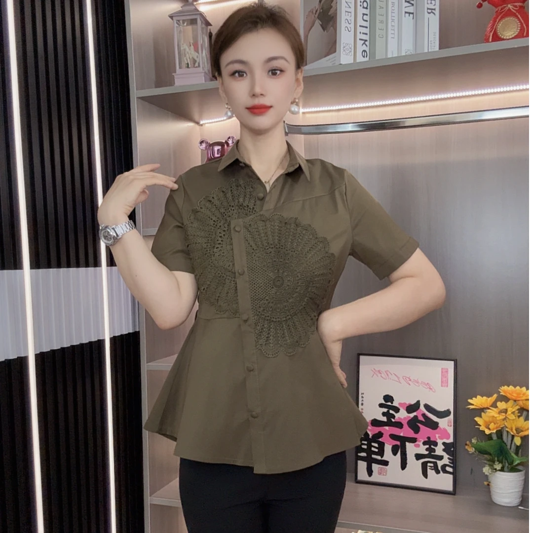新款夏季成人显瘦修身设计感衬衫休闲减龄K5251