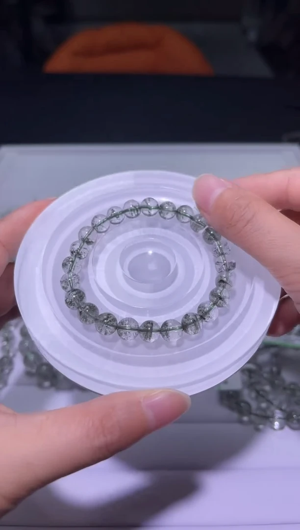 未镶嵌手链水晶J069-7mm绿幽灵满天星单圈-多样性发其一