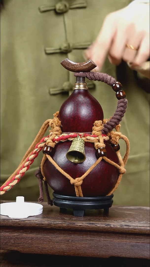 （035）复古网兜款天然酒葫芦-（一葫一拍）