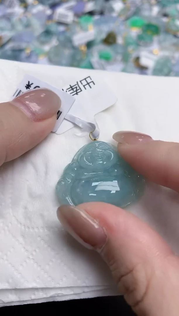 【闪购商品】翡翠颈饰18K金镶嵌天然缅甸翡翠A货