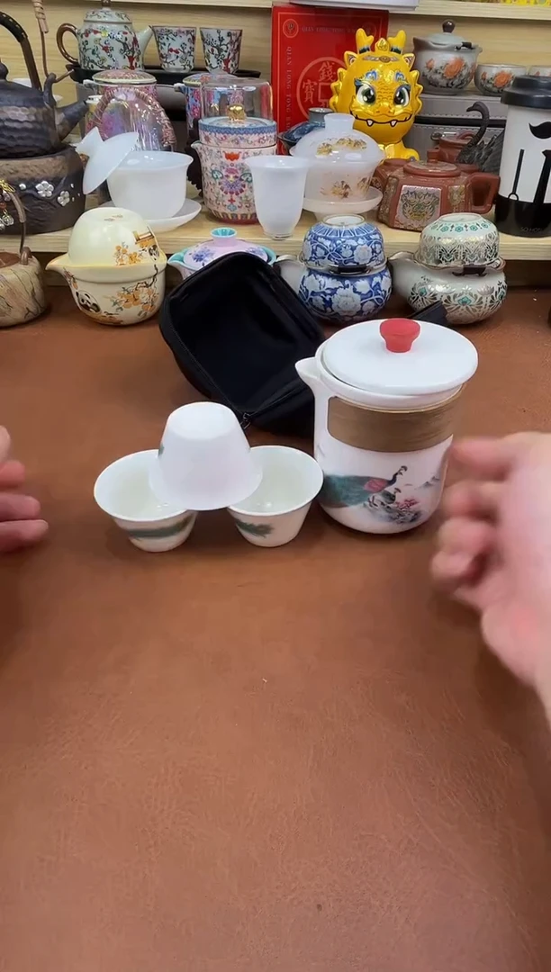 陶瓷茶具摆件旅行套组