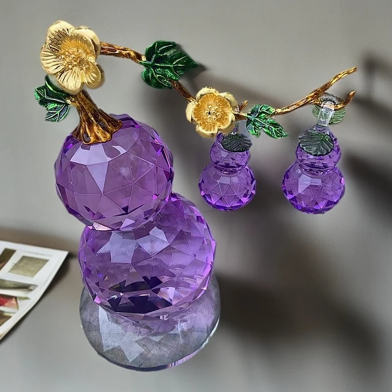 hq琅彩宝葫紫葫芦落地摆件