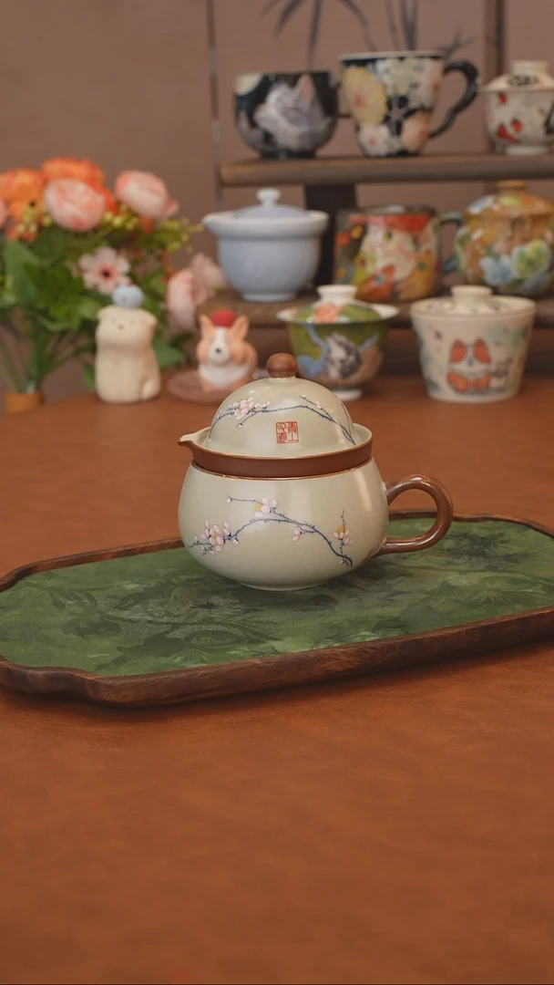 捡漏 李辉熠 梅花茶咖杯