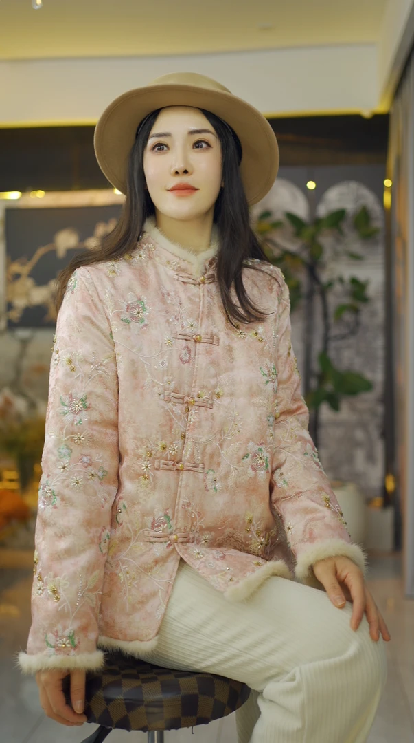 （桃杏）新中式秋冬款国风立领上衣