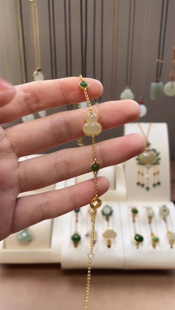 颈饰银S925镶嵌和田玉和田玉手链