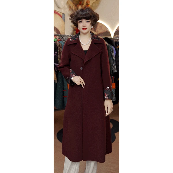 8839-1 时尚气质显瘦中长款冬季轻奢大衣外套