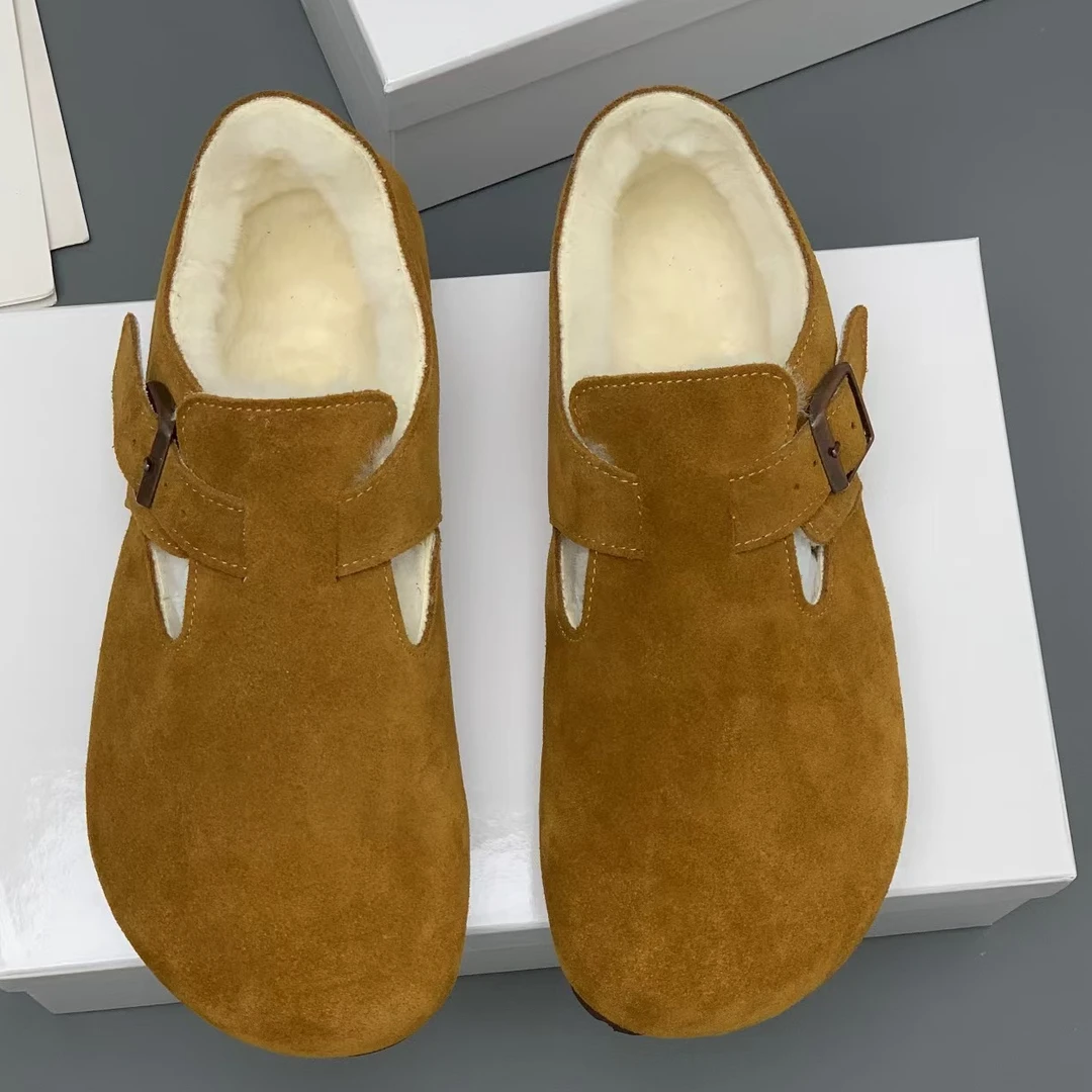 【TT专属】【博肯全包加绒】时尚百搭经典高级多色保暖平底加绒毛真皮