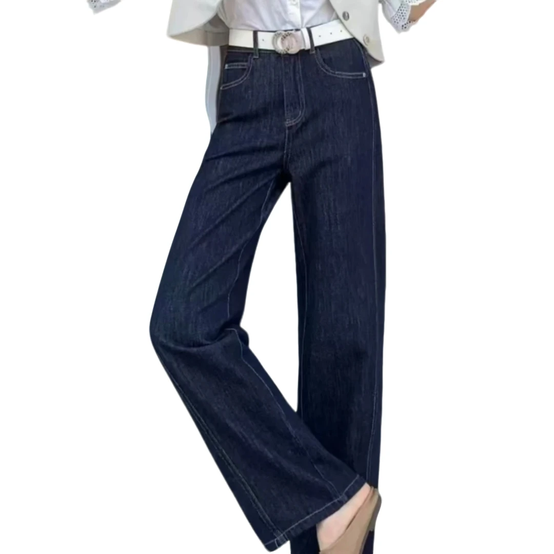 【珊珊服饰】春季新款时尚洋气百搭窄版阔腿牛仔裤