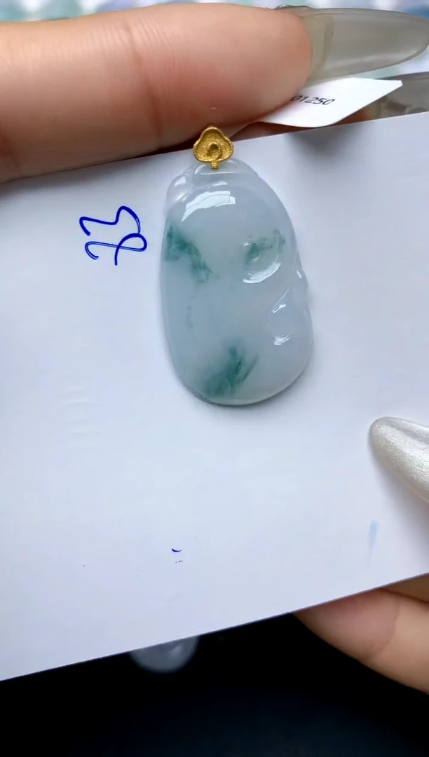【闪购商品】翡翠颈饰18K金镶嵌83天然A货翡翠