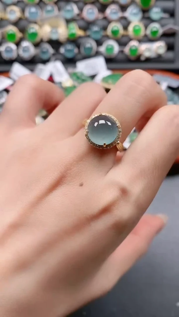 银S925镶嵌戒指翡翠111