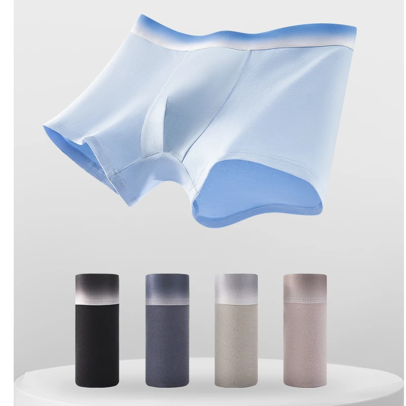 常规款男士男平角棉质内裤中腰透气舒适撞色