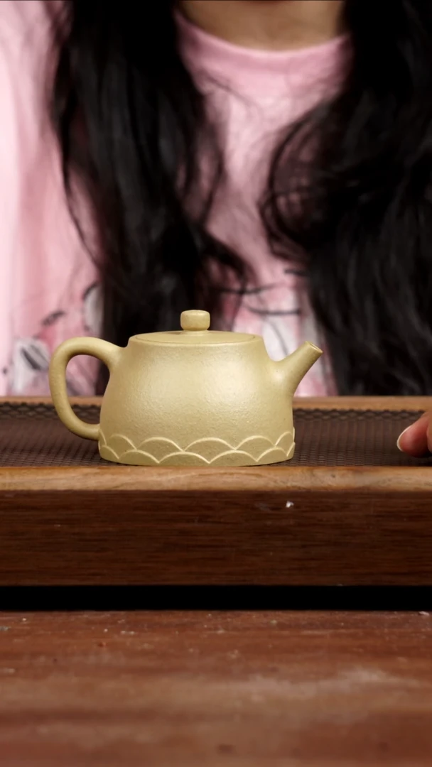 茶壶紫砂梨皮绿梵莲井栏180CC