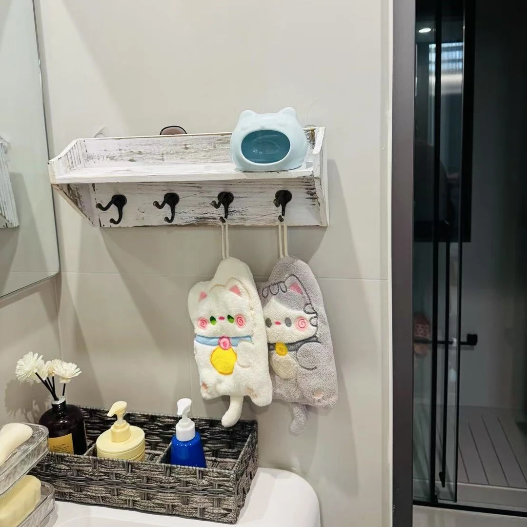 实木质壁挂衣钩免打孔挂衣架门后卧室创意玄关墙上衣服置物架041