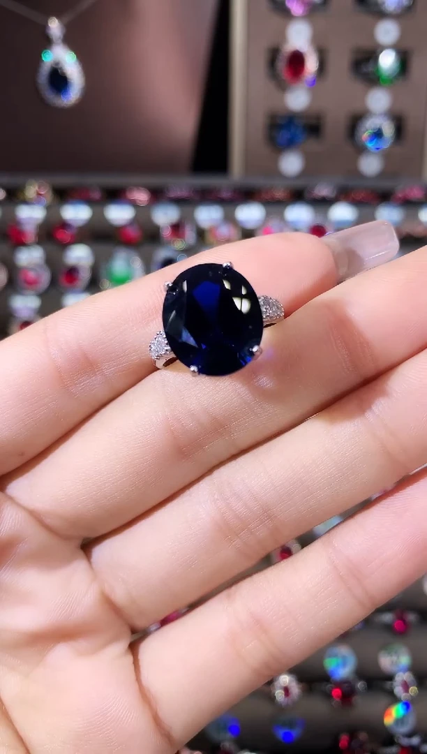 无925银皇家蓝色戒指
