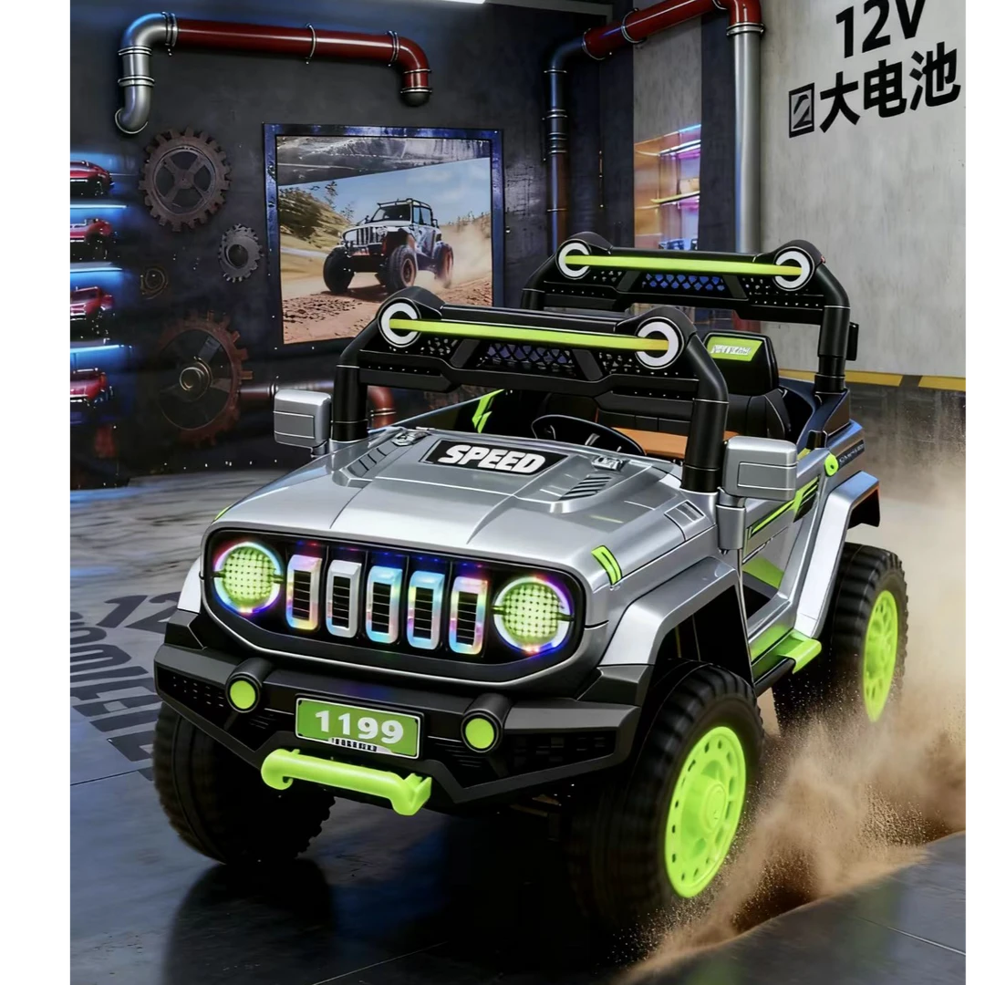 儿童四驱越野电动汽车可遥控【软座 早教 摇摇马 音乐儿歌 蓝牙】