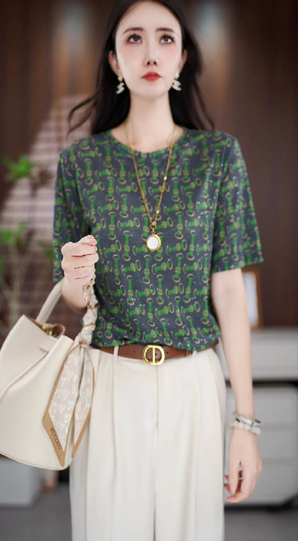 Y208新款时尚百搭气质宽松减龄上衣-悠悠