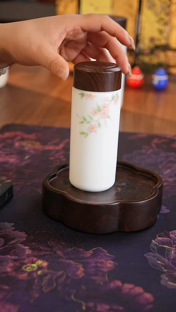 茶具冰种玉瓷芳菲蔷薇小常温杯210ml@@GRB00222