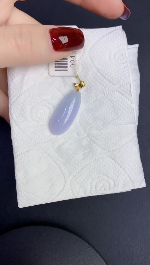 颈饰18K金镶嵌翡翠缅甸天然翡翠A货