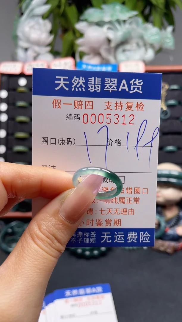 未镶嵌戒指翡翠17*5312