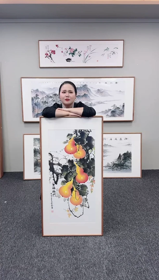 国画0***哥五福临门160*80定制作品