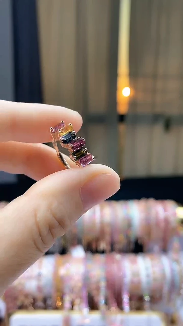 【闪购商品】碧玺戒指银S925镶嵌345354354354