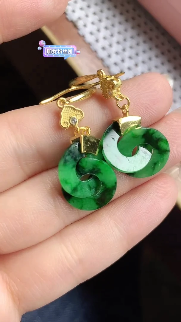 【闪购商品】翡翠耳饰银S925镶嵌耳饰