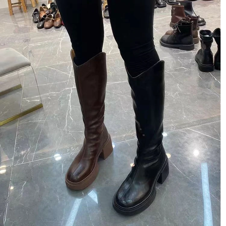 粗跟高跟冬季新款靴筒长靴骑士靴5301-1