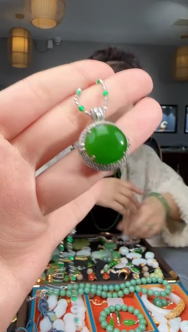 吊坠(不含链)银S925镶嵌和田玉1