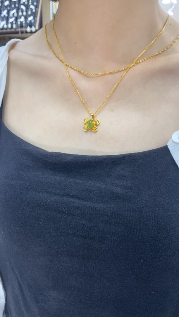 吊坠(不含链)银S925镶嵌和田玉多样性-吊坠-0826JSY02