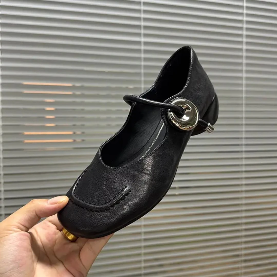 夏季新款女单鞋休闲英伦风复古浅口女鞋舒适柔软透气防滑鞋底2578