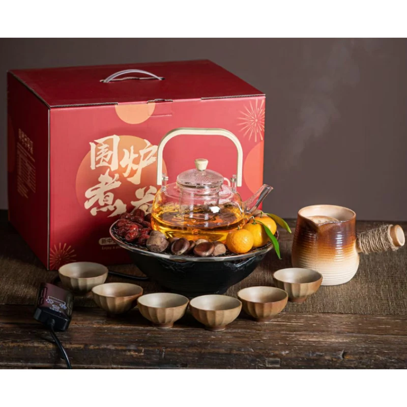 G2208-围炉煮茶两壶6杯+陶炉礼盒装WC