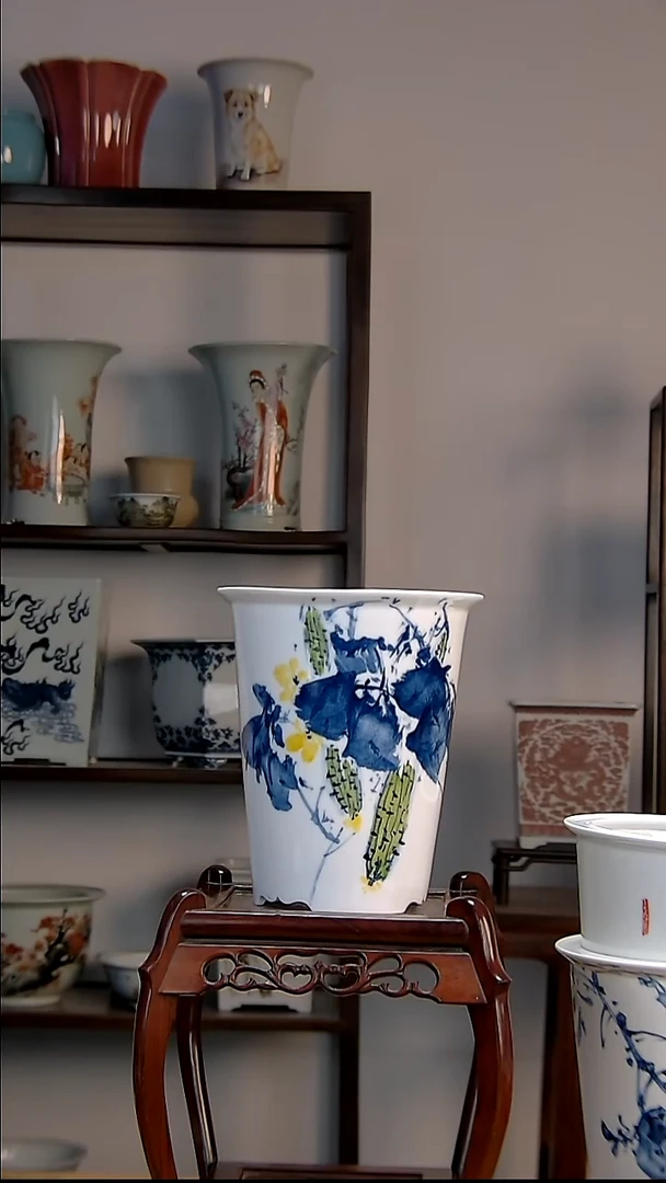 景德镇陶瓷手工花盆