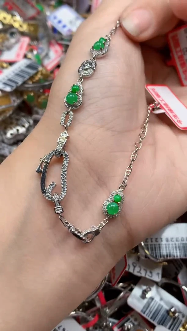 银S925镶嵌戒指翡翠天然A货缅甸翡翠
