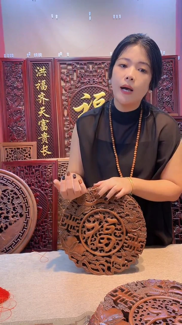 香樟木木雕款28公分福禄寿喜 微瑕