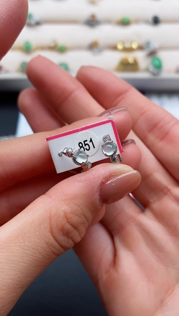 银S925镶嵌戒指翡翠7777777+10