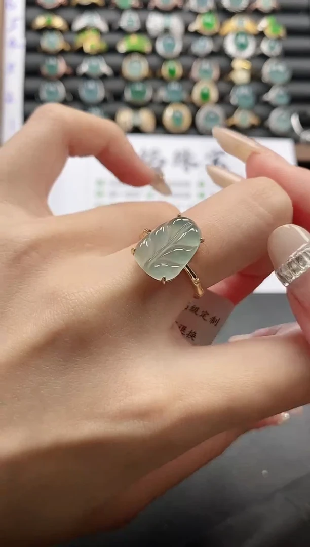 银S925镶嵌戒指翡翠51511