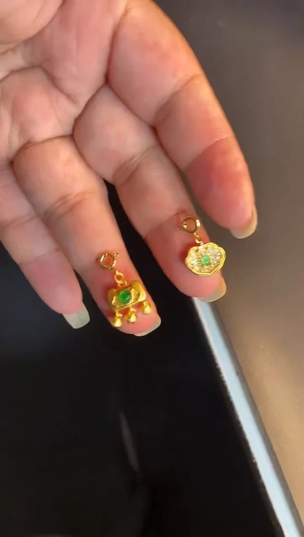 吊坠(不含链)银S925镶嵌翡翠1