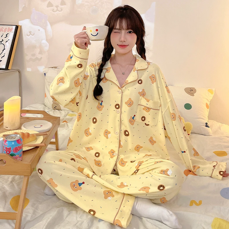 （芳芳惊喜）芯语婷春季新品·糖霜黄油小熊甜美睡衣女长袖家居服