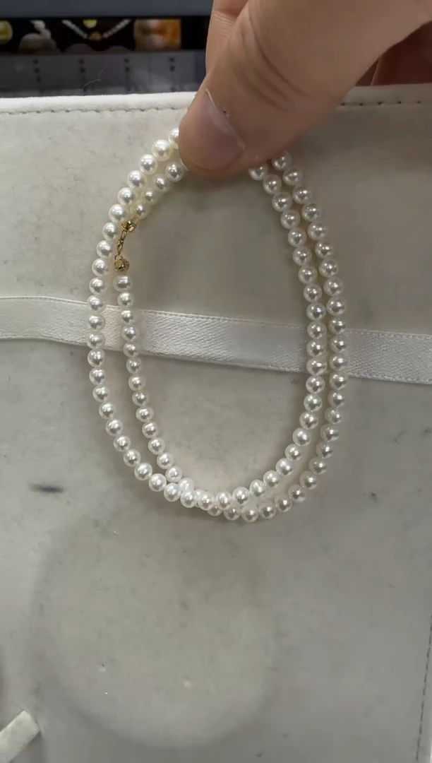 【闪购商品】淡水珍珠项链18K金镶嵌4.5-5mm