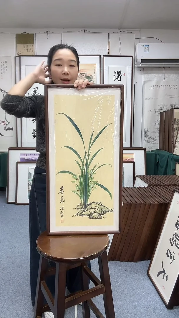 国画尺寸35*68实木画框京东包邮手绘