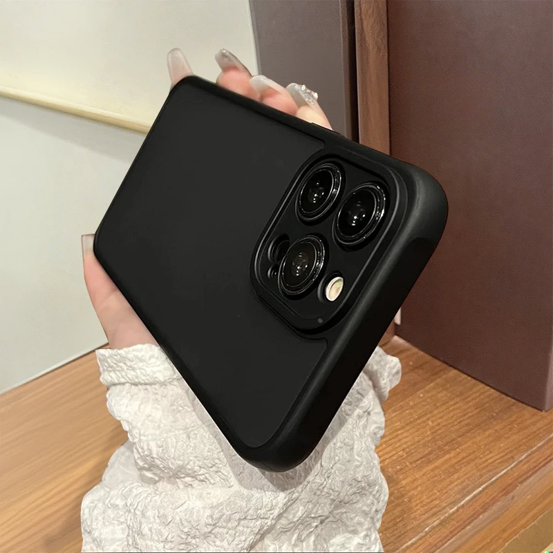 适用苹果16promax手机壳磨砂黑色新款iPhone15pro防指纹17promax