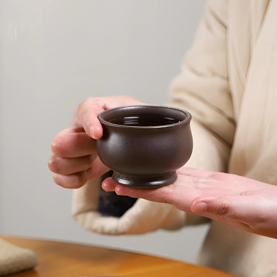 原矿石红杯 零添加宜兴紫砂主人杯120cc手工茶杯