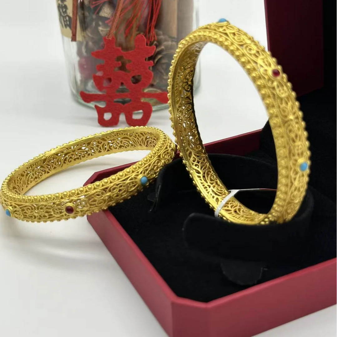 大大静静优选 8832古法宫廷风皇后手镯镂空珐琅彩时尚原创