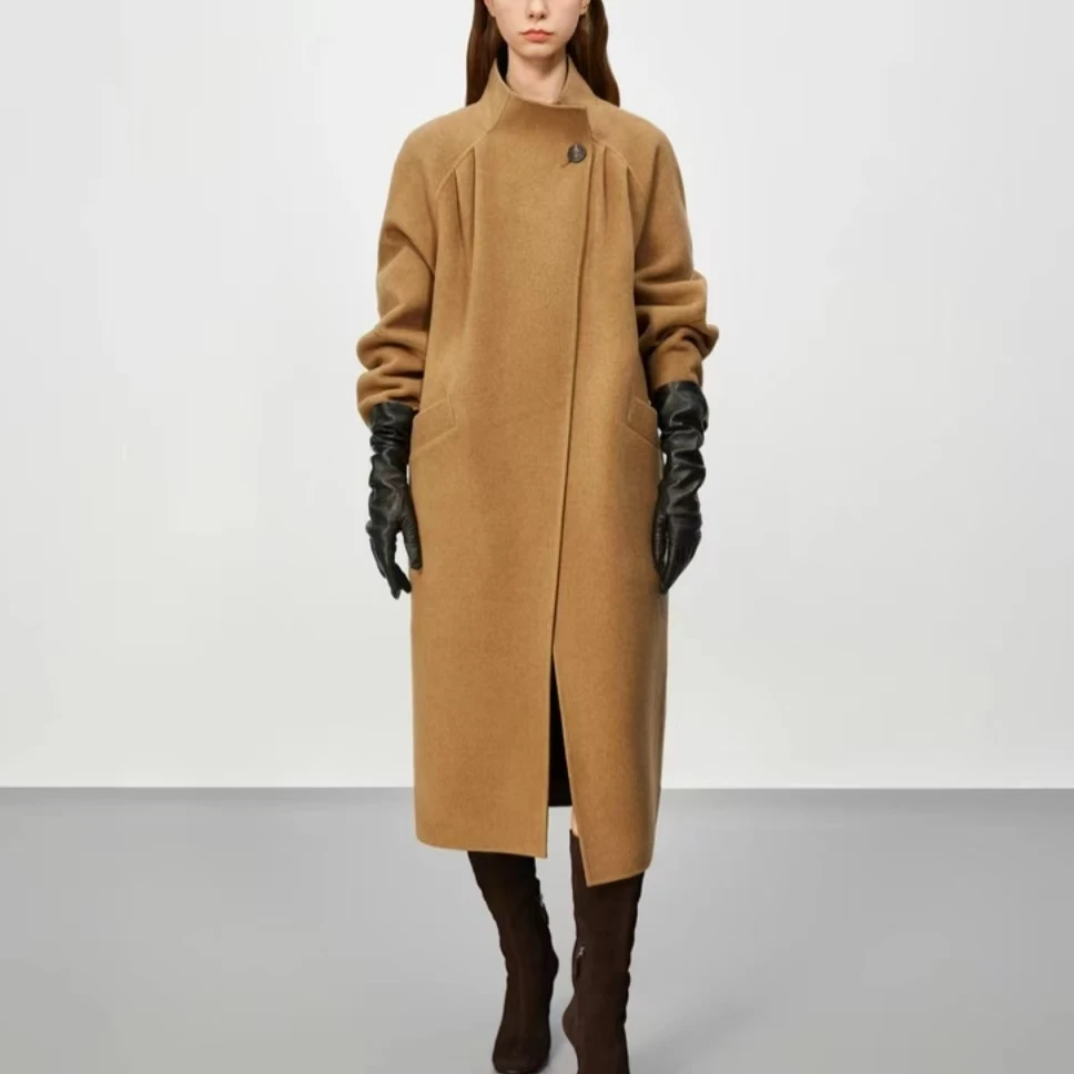 【老板专属】高级感呢子气质大衣中长款905